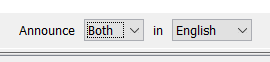 Announcer options