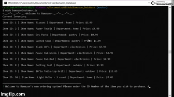 Gif of Node application