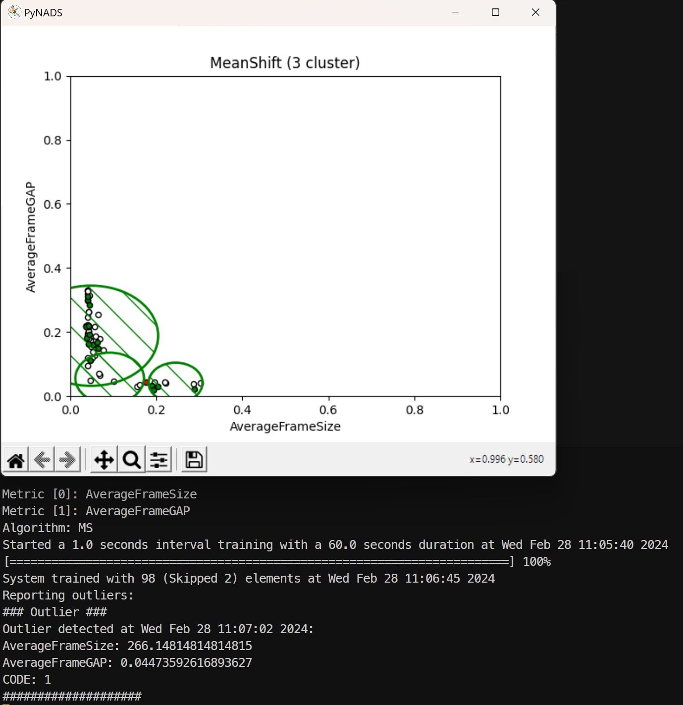 Screenshot of example 1 output