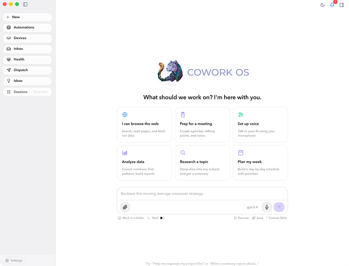 CoWork OS Interface