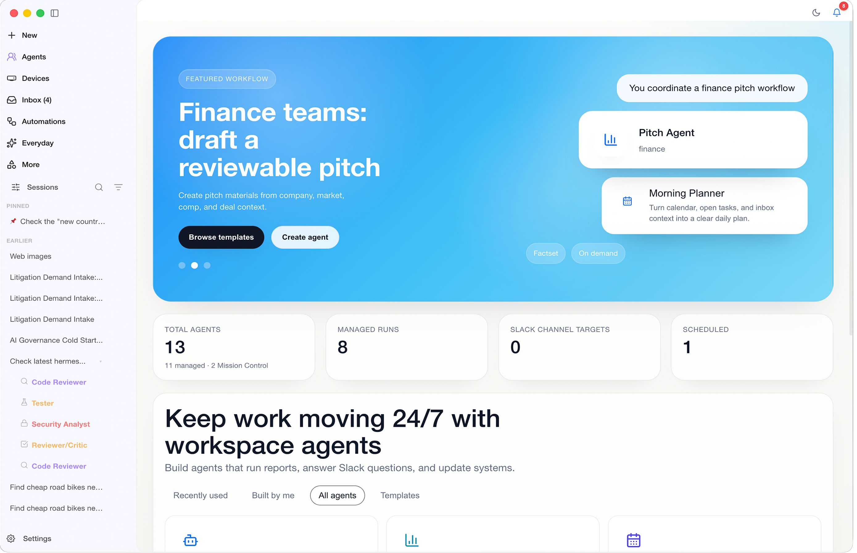 Company operations dashboard
