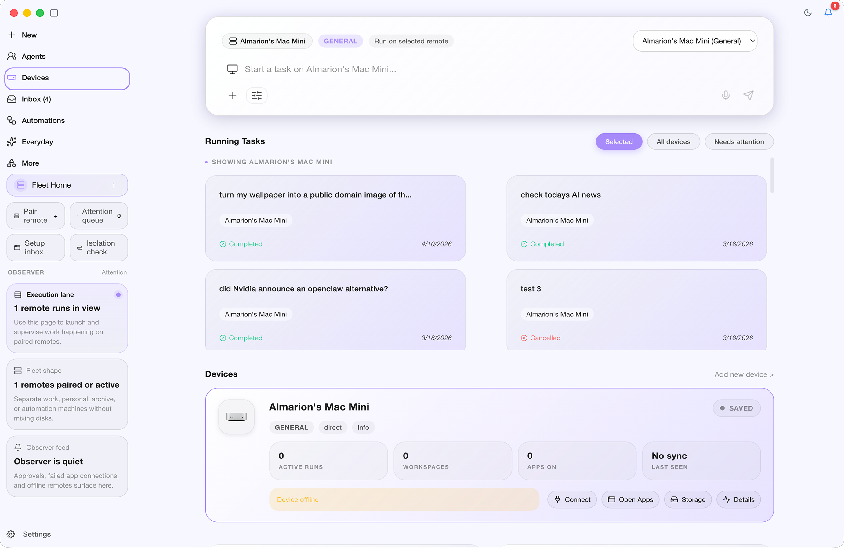 Running task monitor