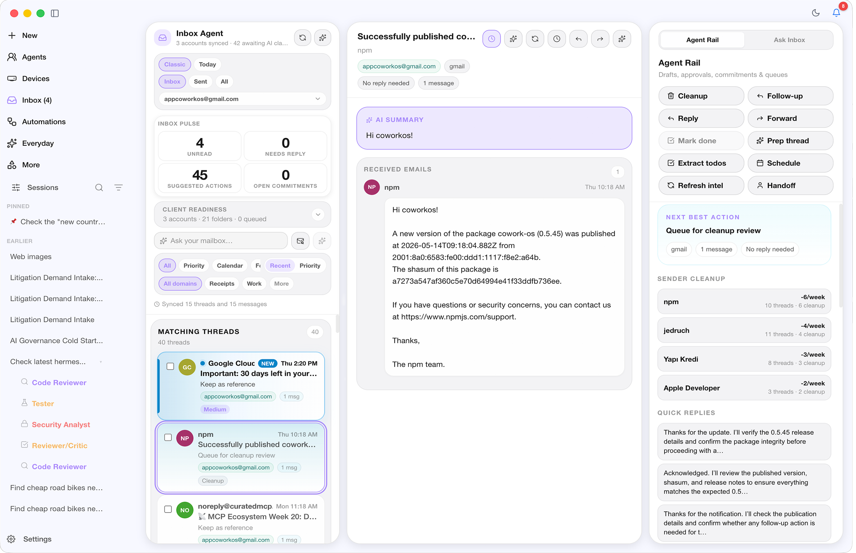 Inbox Agent workspace