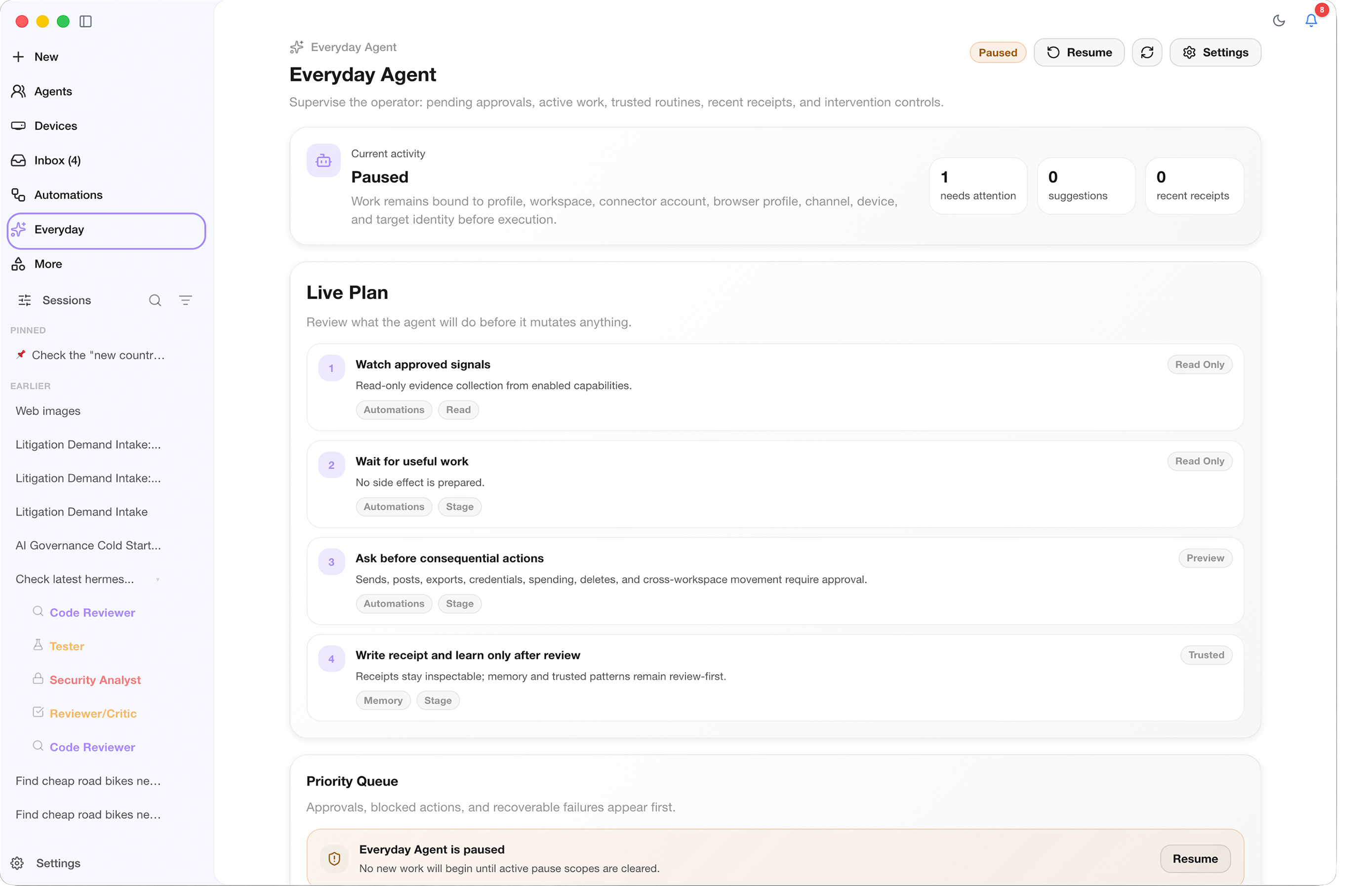 Everyday Agent plan