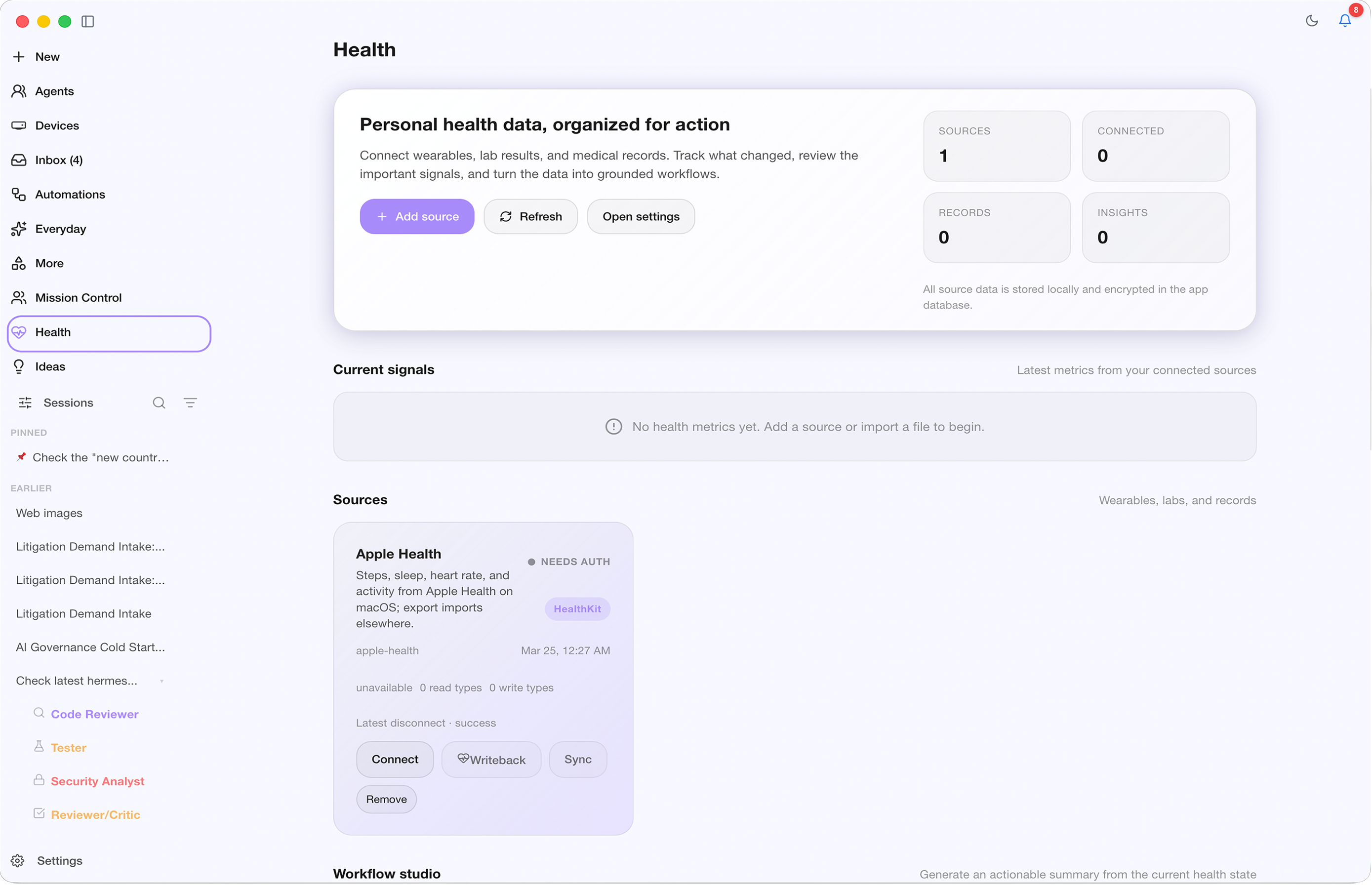 Health dashboard