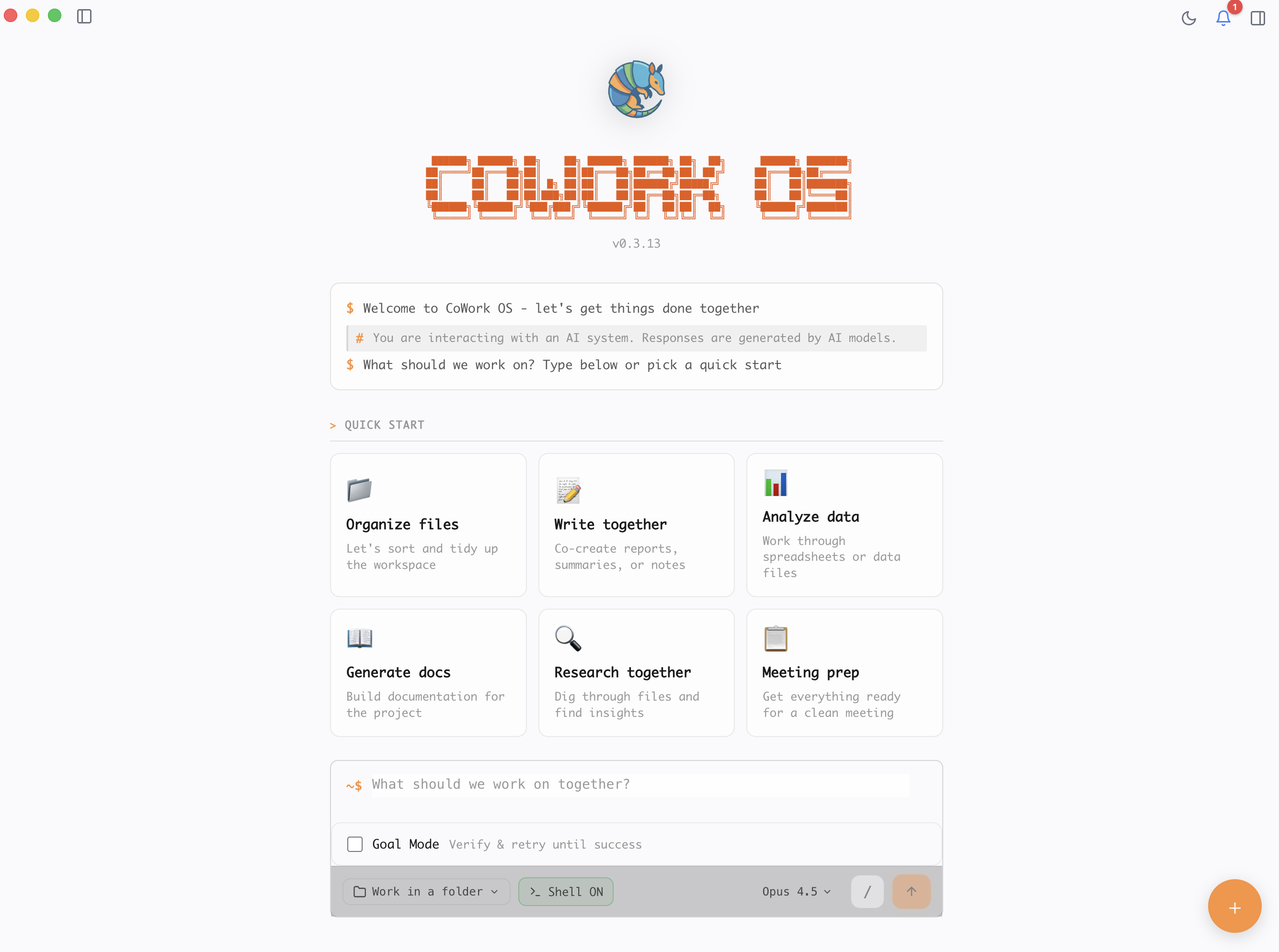 CoWork OS Interface