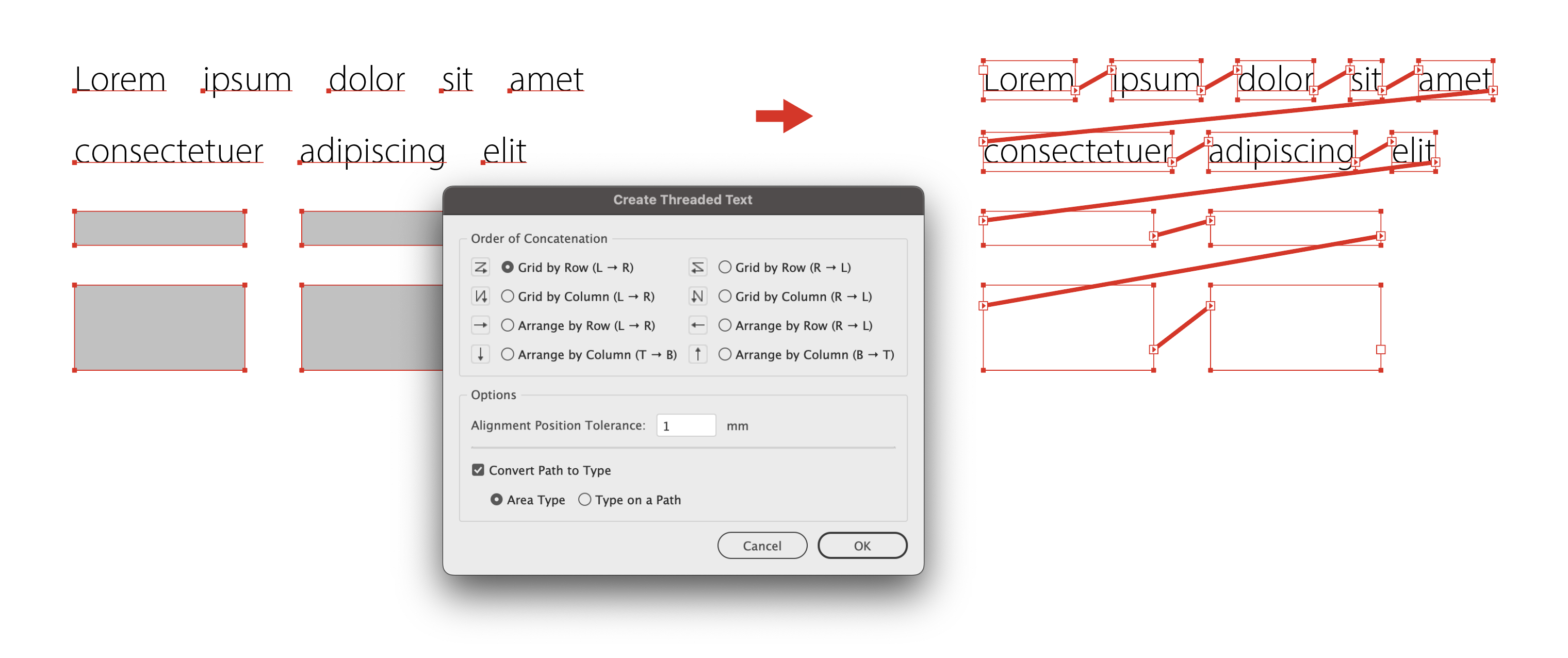 Create Threaded Text