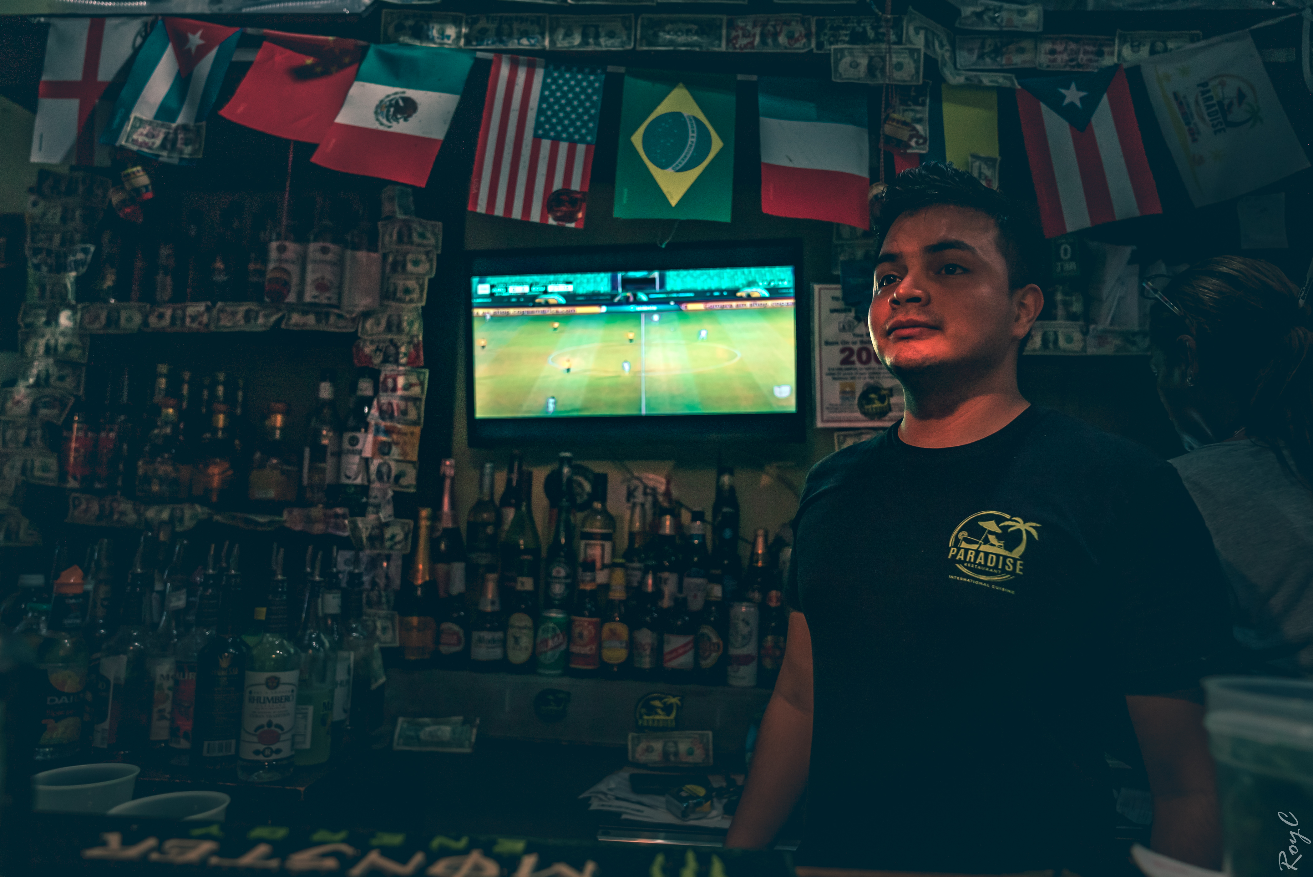 Waiter at Bar with Copa America