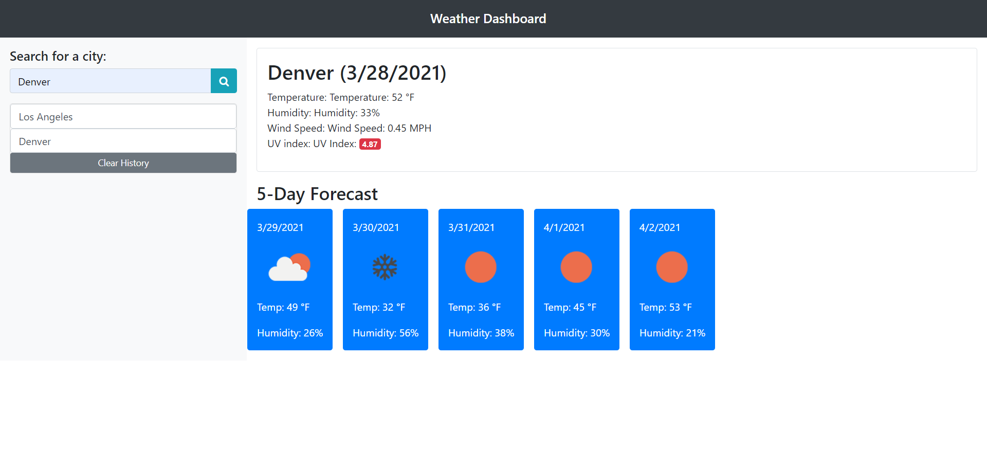 Weather Dashboard