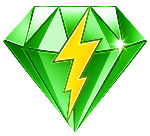 Green Go plan diamond with a lightning bolt