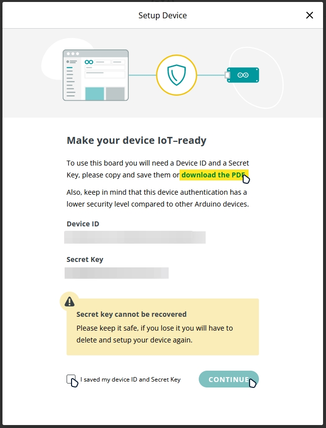 Device ID and Secret Key