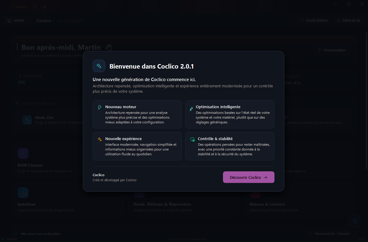 First-launch welcome message