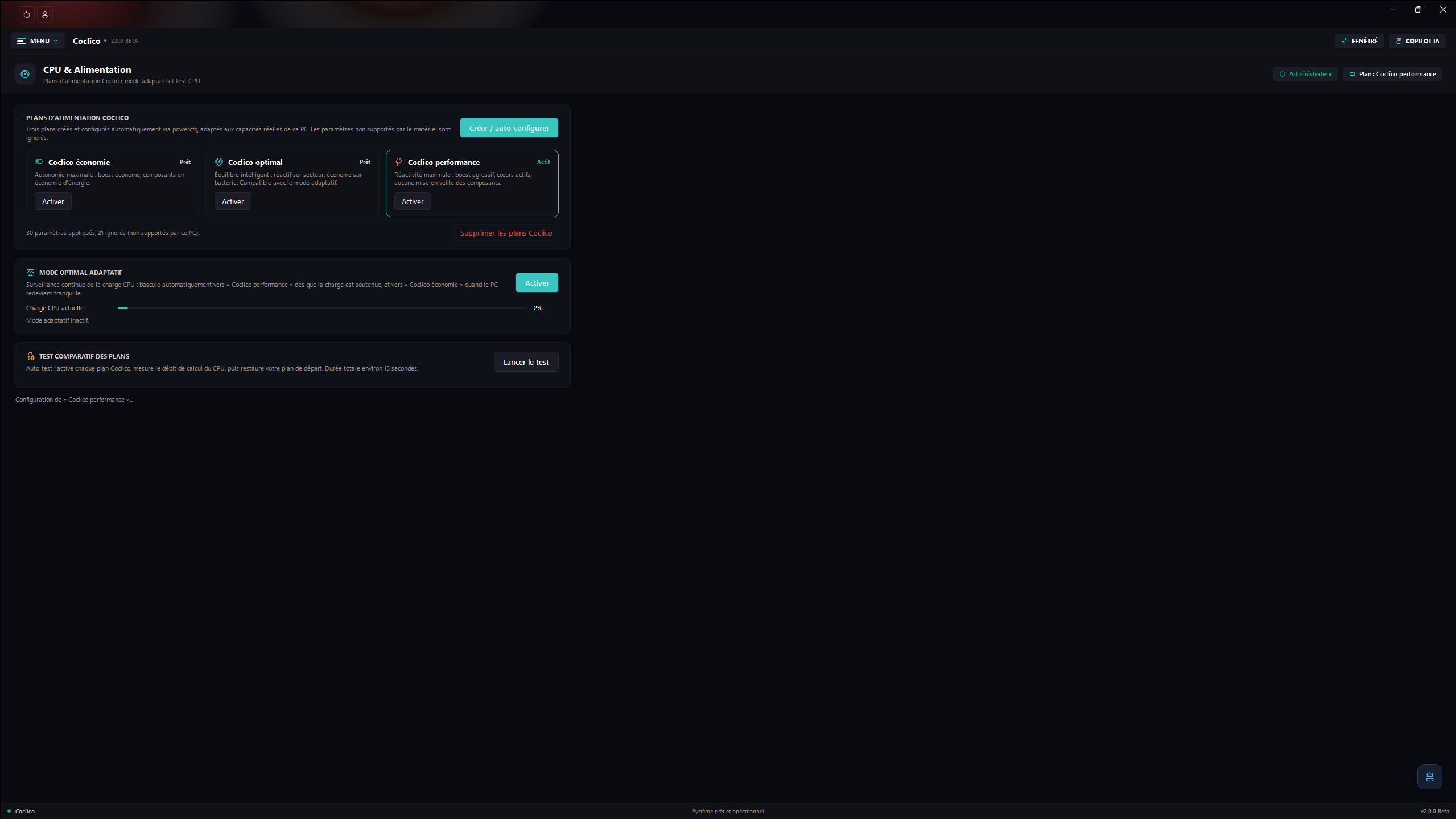 Coclico CPU and power plans