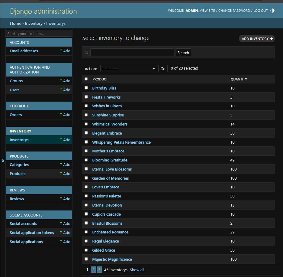 Admin Inventory Main