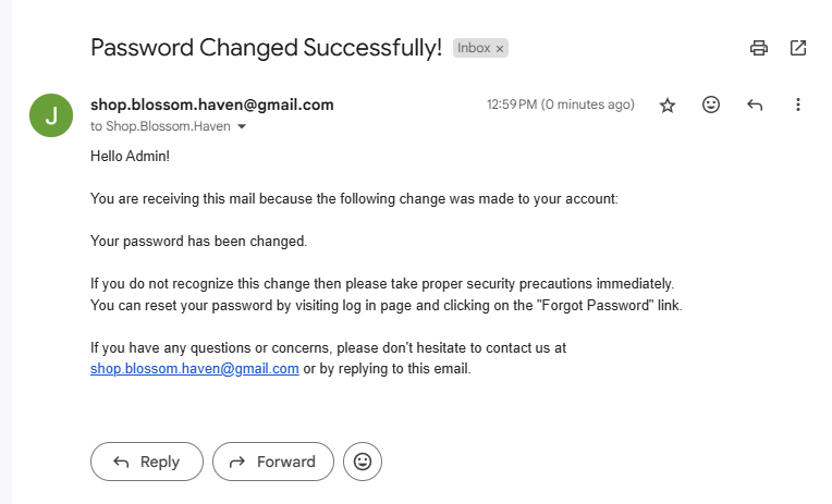 Change Password Email