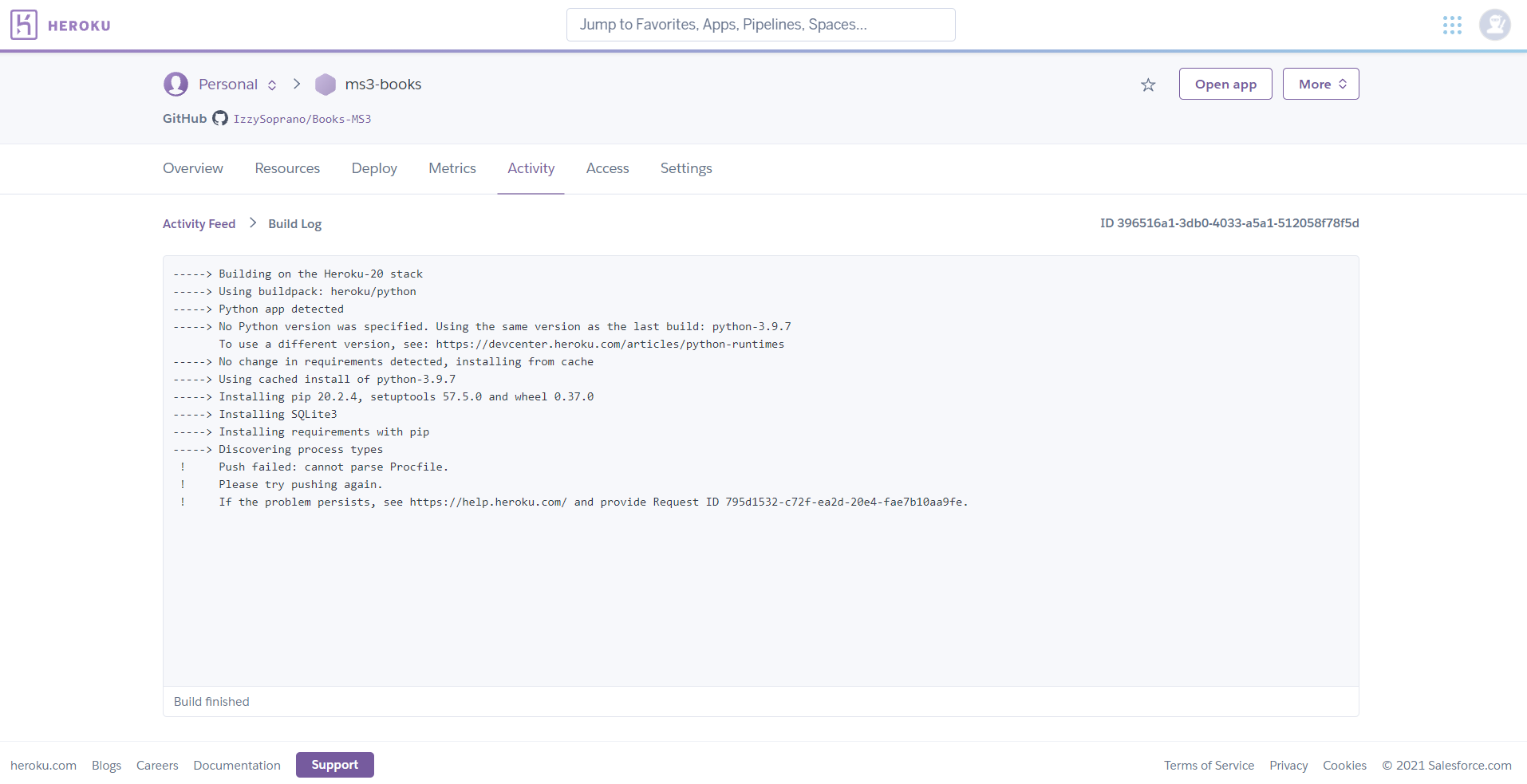 Heroku deployment fai