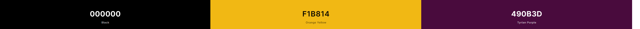 Colour scheme #000000 #F1B814 #490B3D