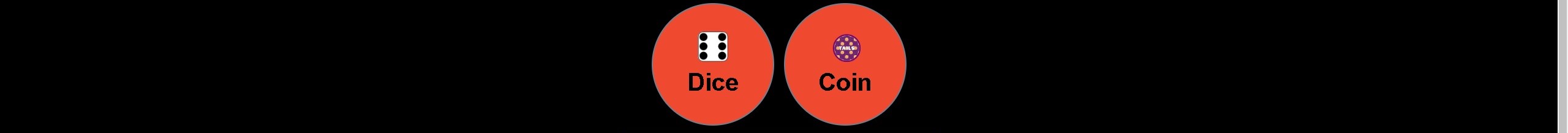 picture of dice and coin buttons