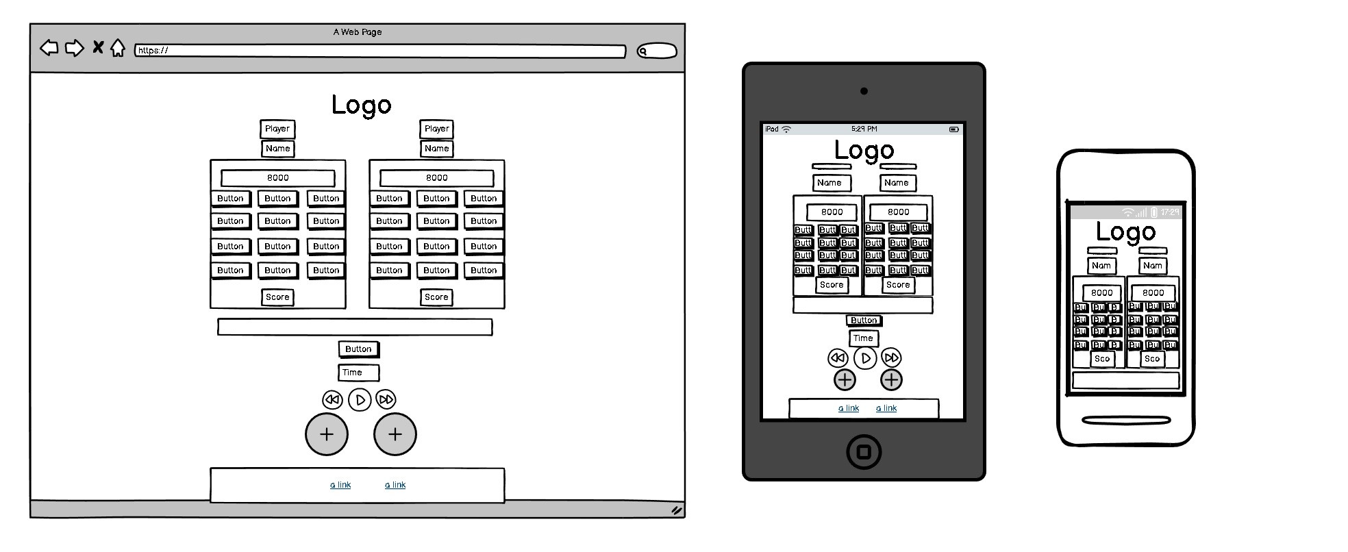 picture of wireframes for website