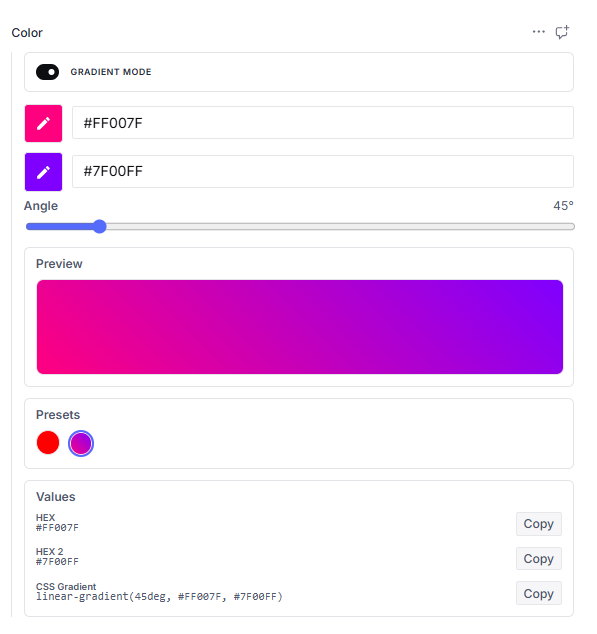 Gradient Mode Color Picker