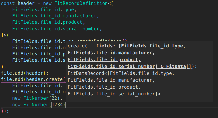 Example of autocompletion in an IDE