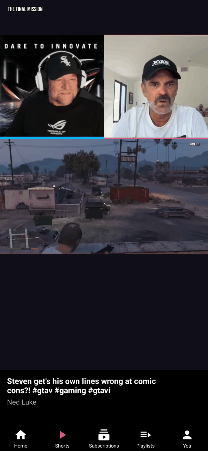 Full-screen Shorts player