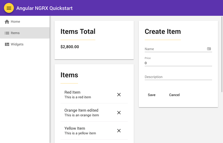 Angular NGRX Quickstart App