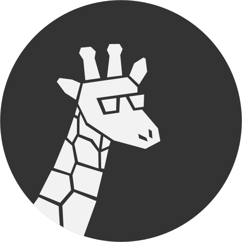 The Giraffe logo, a giraffe wearing glasses