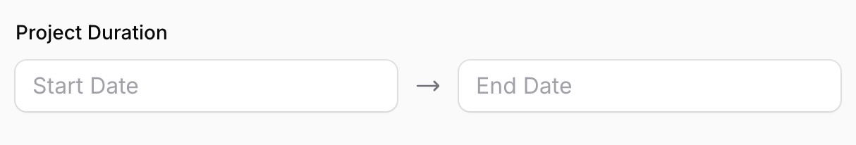 An arrow icon shown between the "Start" and "End" inputs.