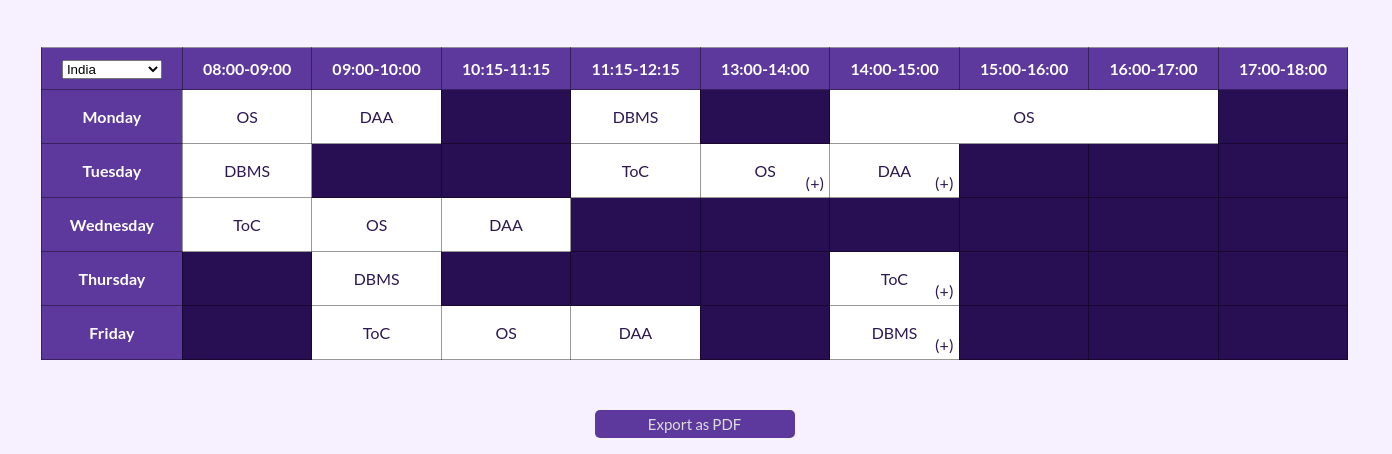 TimeTable