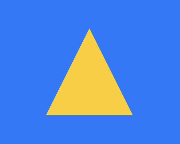 SwiftUI Shape Yellow Triangle on a Blue Background