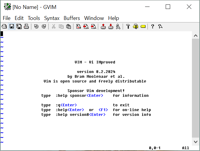 Vim gui screenshot