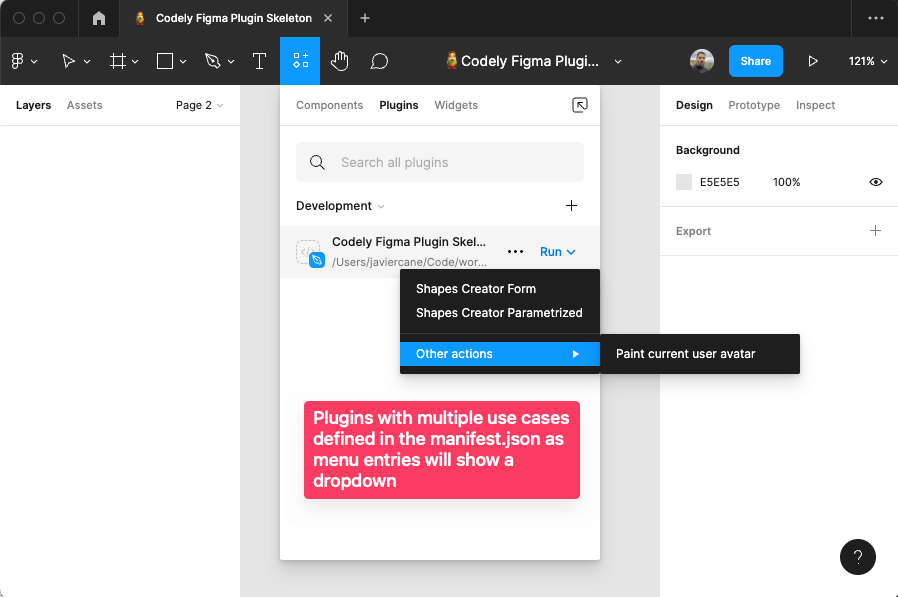 Multiple Use Cases Figma Plugins does have a dropdown menu