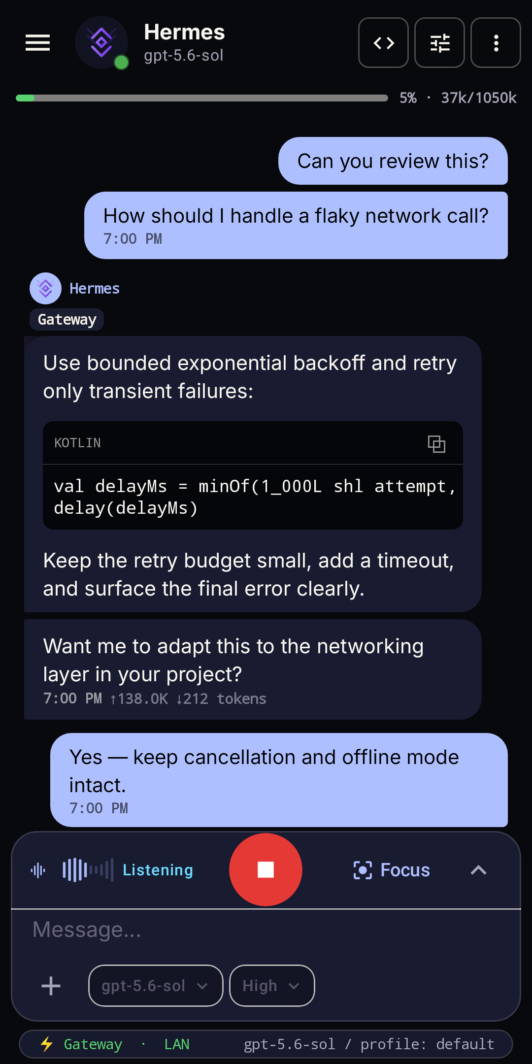Voice controls in chat