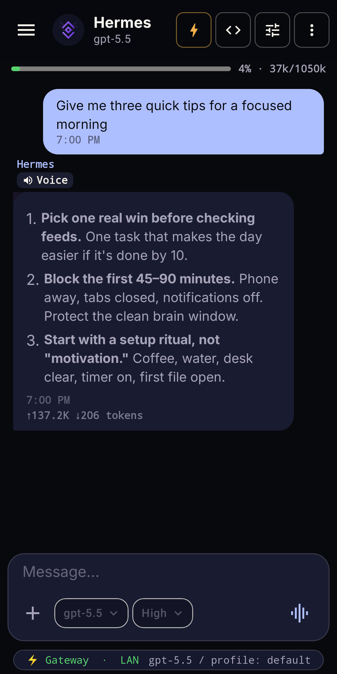 Streaming chat