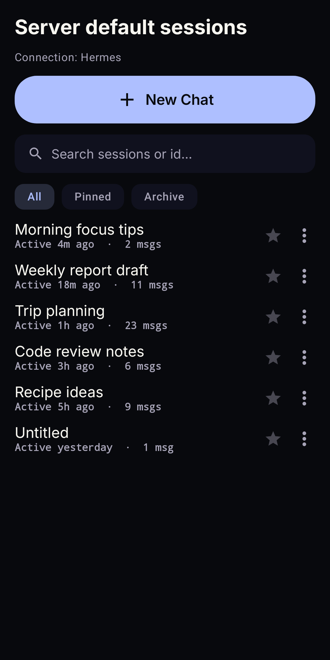 Session history