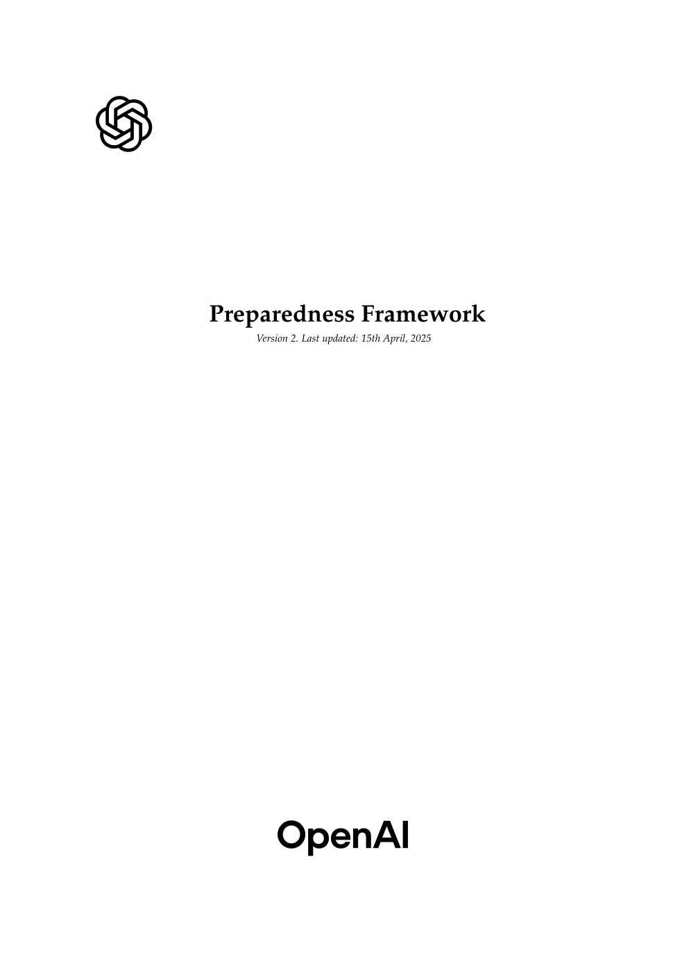 OpenAI Preparedness Framework 官方文件