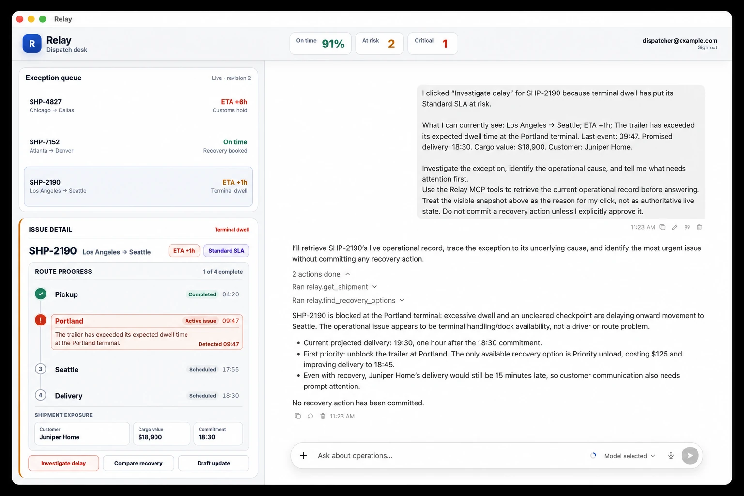 OpenAI 官方 Relay 示例:Codex 嵌入货运运营仪表盘,关键操作需人工审批