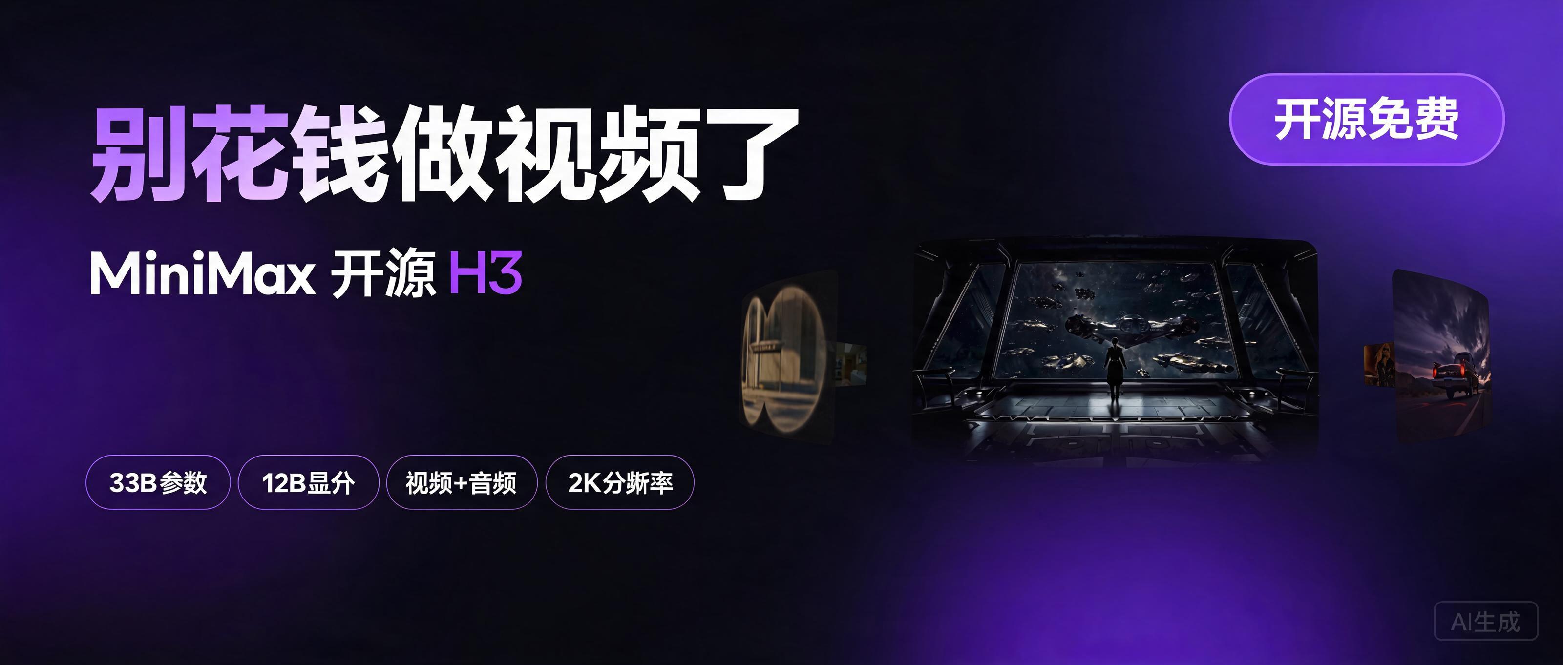 别花钱做视频了：MiniMax 开源 H3