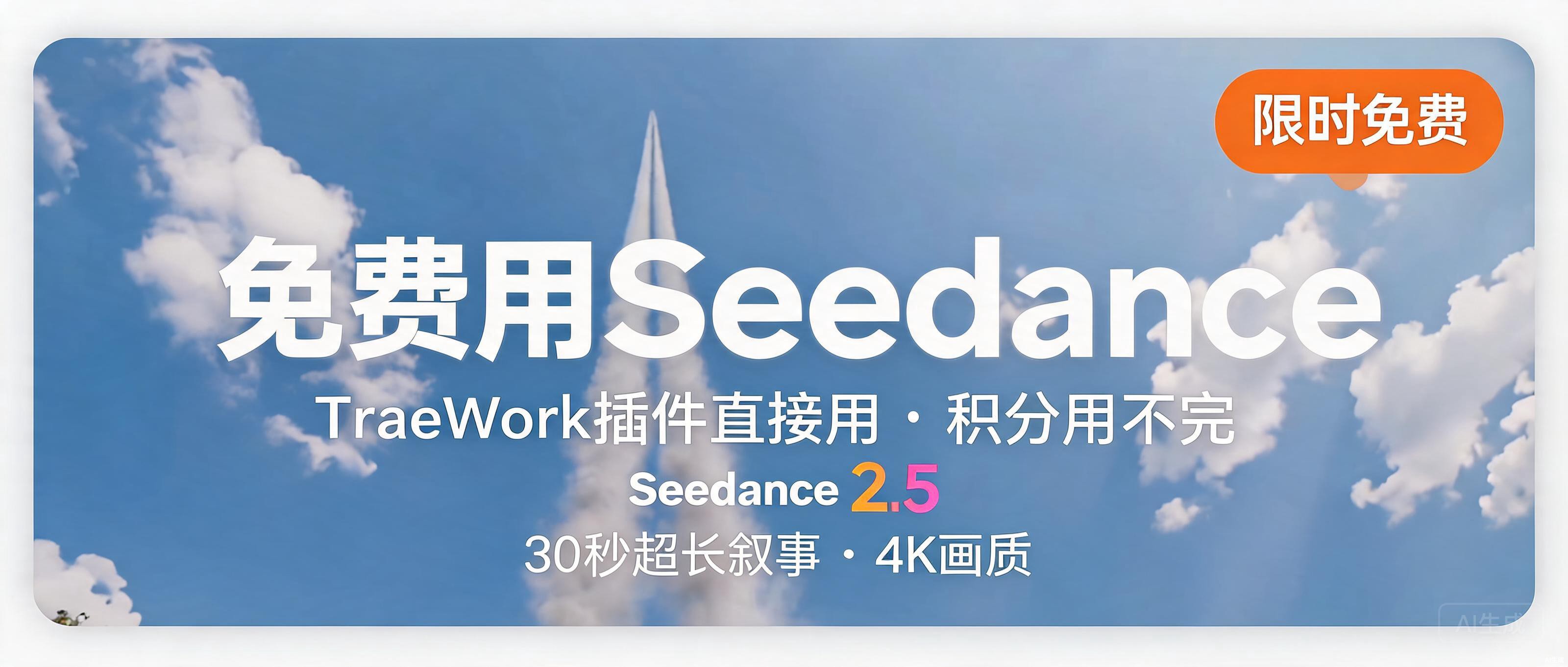 Seedance太贵?TraeWork插件直接免费用,积分用不完