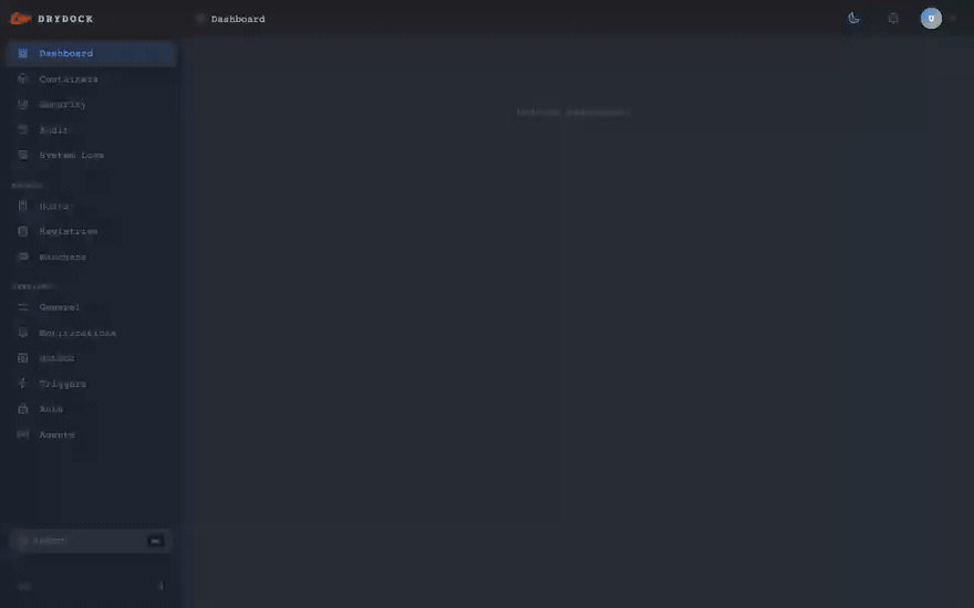 Drydock detecting and applying a container update