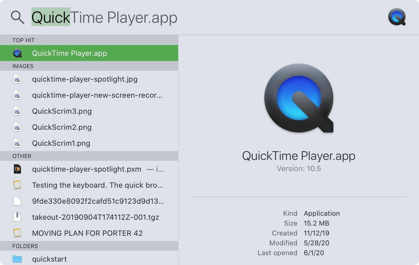 QuickTime Player - Spotlight