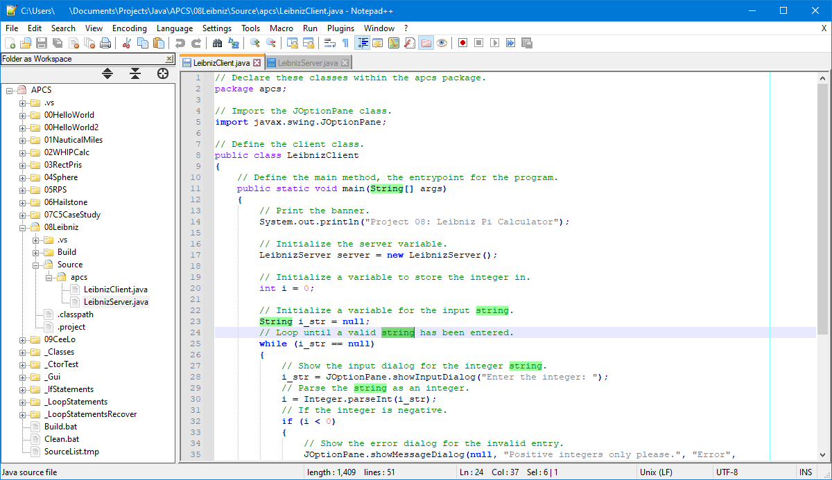 Notepad++ with default theme