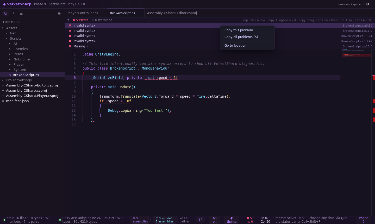 Problems copy menu