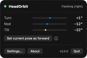 HeadOrbit menu