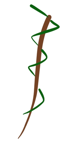 Drawing of a staff with a serpent around it