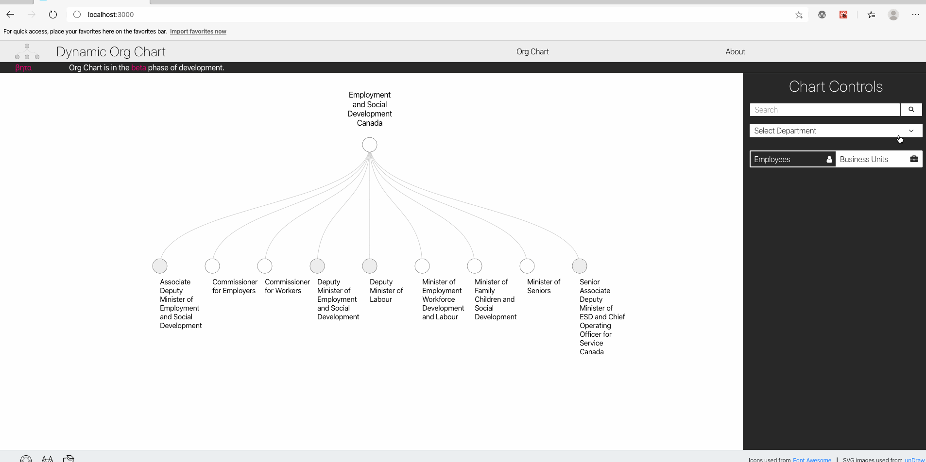 Select department animation