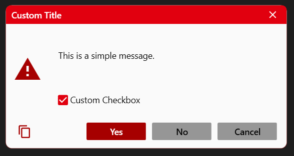 Message box with checkbox