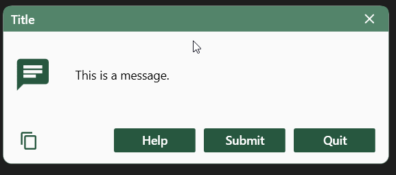 Message box with custom buttons