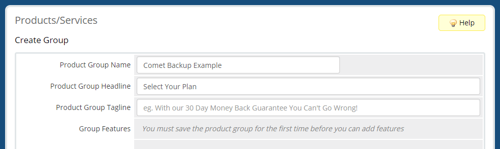 Create a Product Group